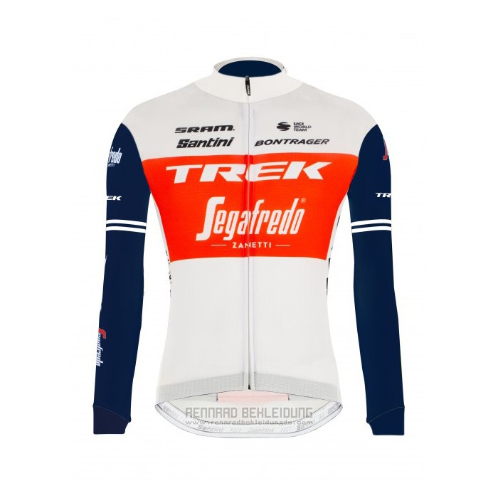 2021 Fahrradbekleidung Trek Segafredo Wei Tief Blau Trikot Langarm und Tragerhose - zum Schließen ins Bild klicken